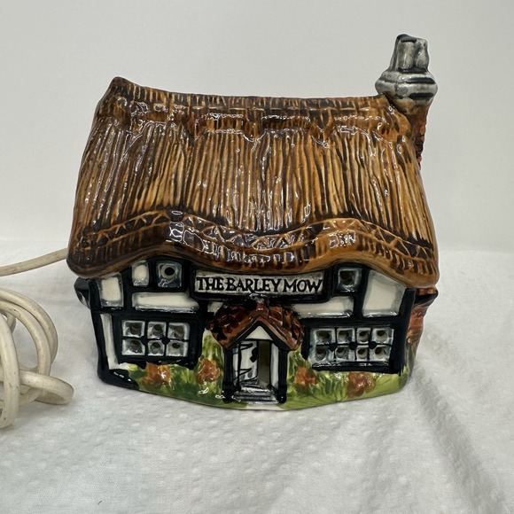 Vintage Illuminated Derek Fowler The‎ Barley Mow Pub Cottage Nightlight England - Picture 1 of 15